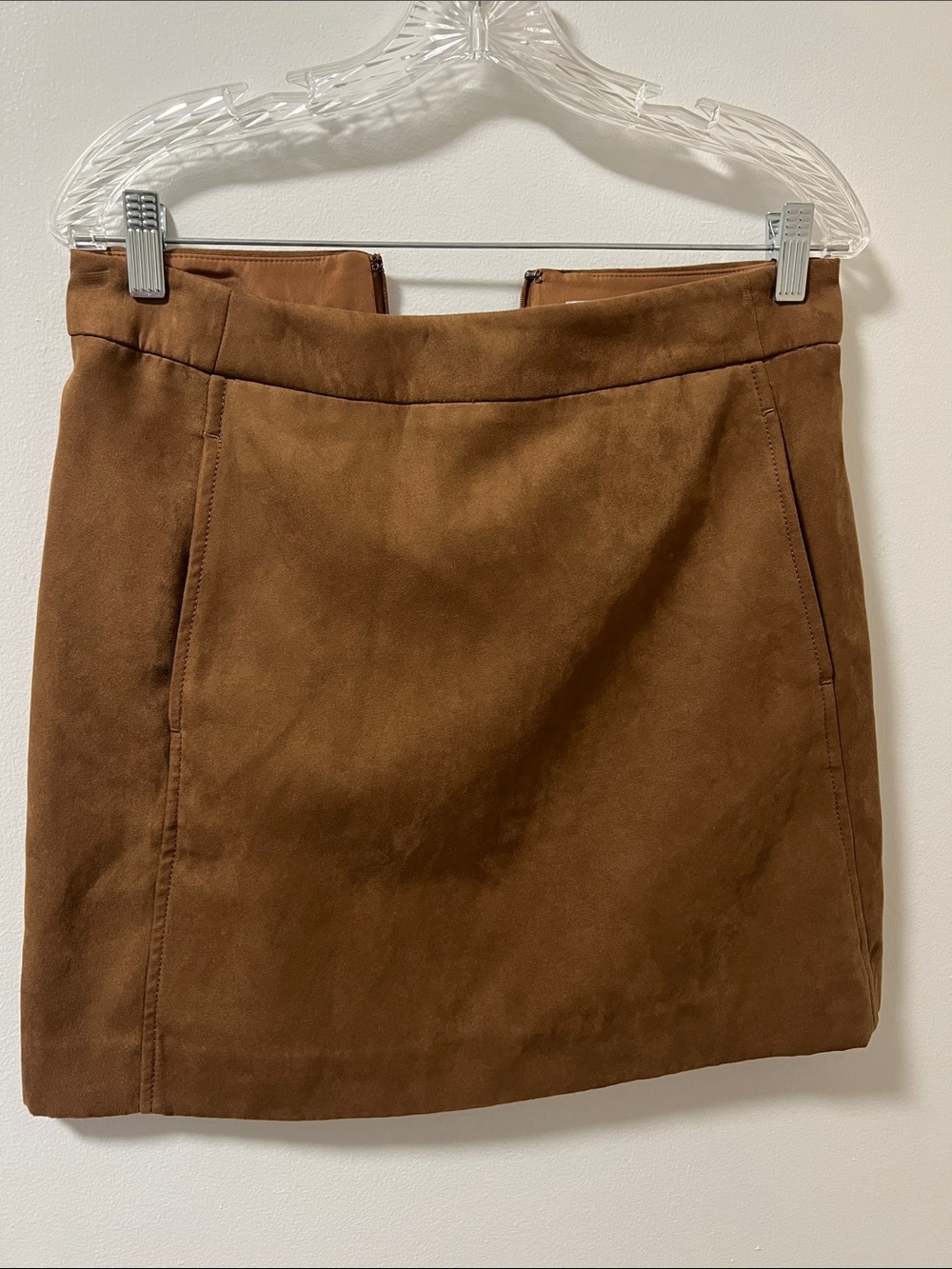 J. Crew Factory Chestnut Suede-Look Mini Skirt